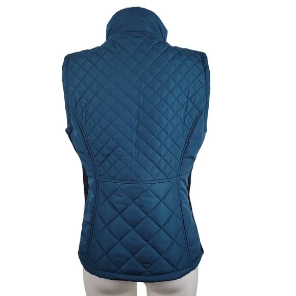 Andrew Marc Quilted Full Zip Turquoise Vest Jacket Women L NWT - Picture 3 of 6